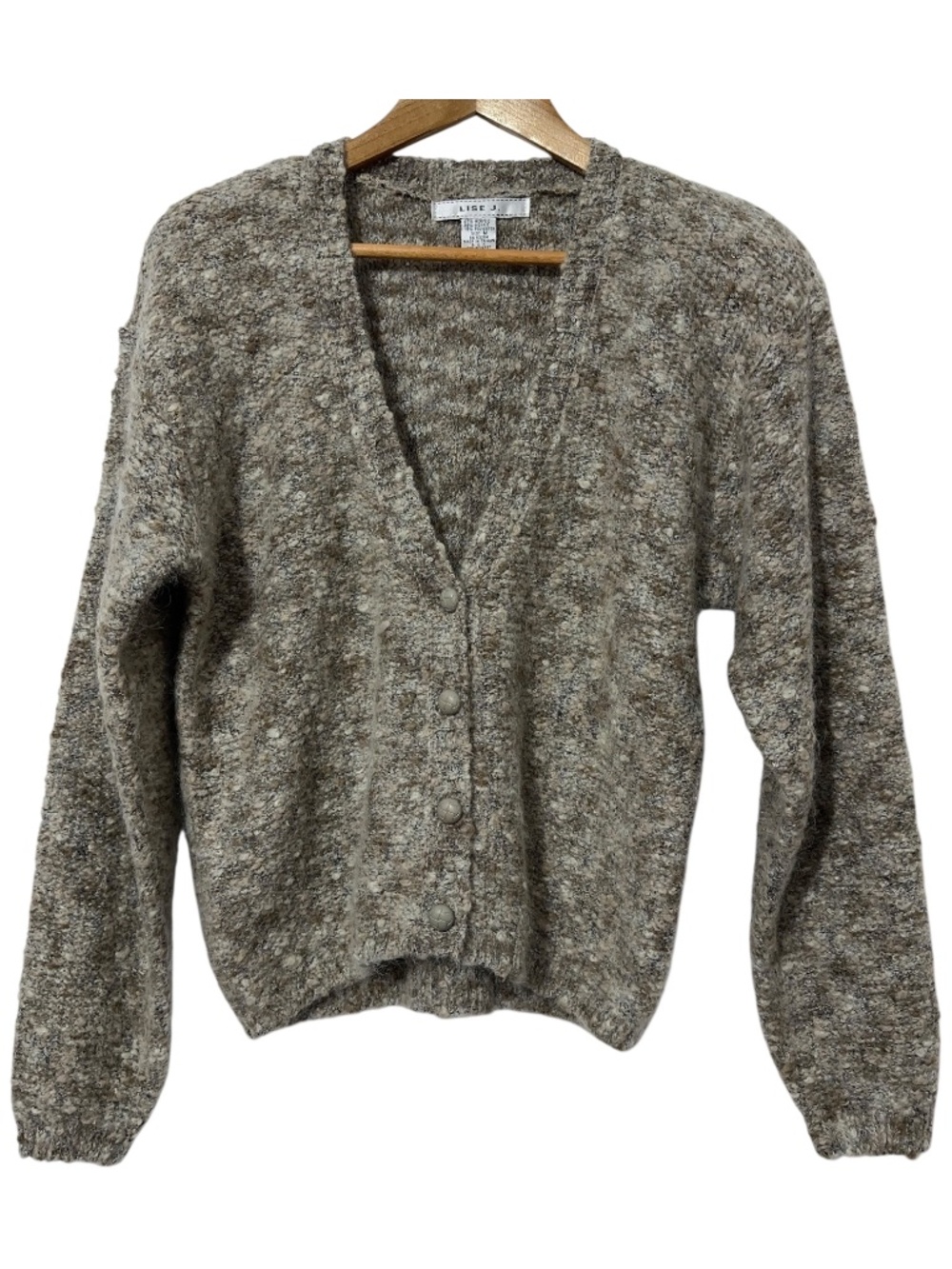 Lise J Mohair Blend Sweater Womens Size Med Button Front Cardigan Fall Casual